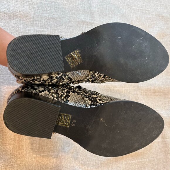 Jeffrey Campbell Rylance Studded Grey Snake Silver Ankle Bootie - Picture 6 of 8